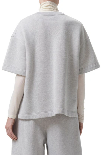 Shop Agolde Ash Short Sleeve Sweatshirt In Heather Grey