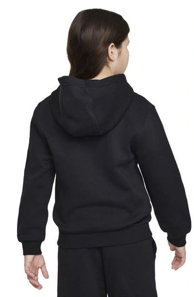 Shop Nike Kids' Sportswear Club Fleece Full-zip Hoodie In Black/ White