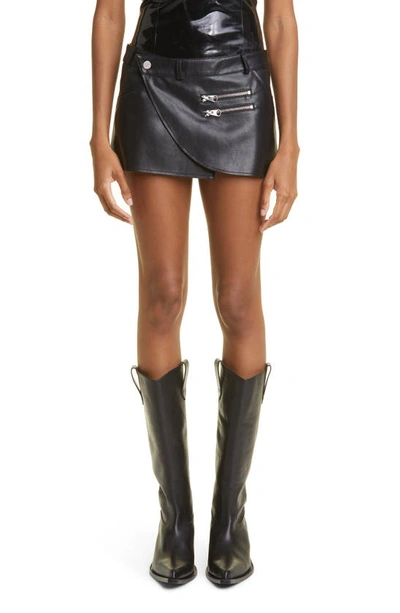 Shop Miaou Hunter Asymmetric Faux Leather Skirt In Black