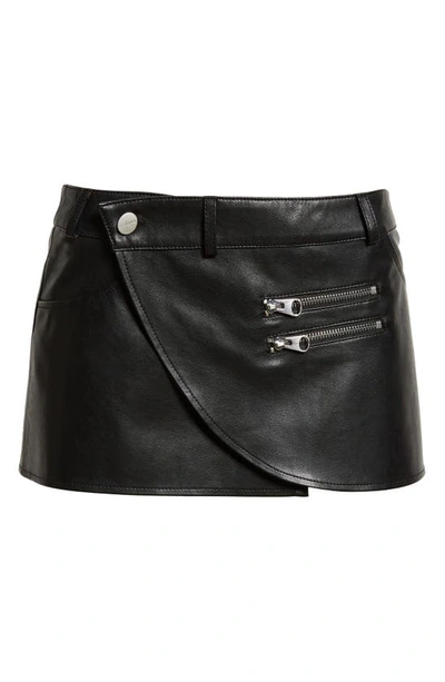 Shop Miaou Hunter Asymmetric Faux Leather Skirt In Black