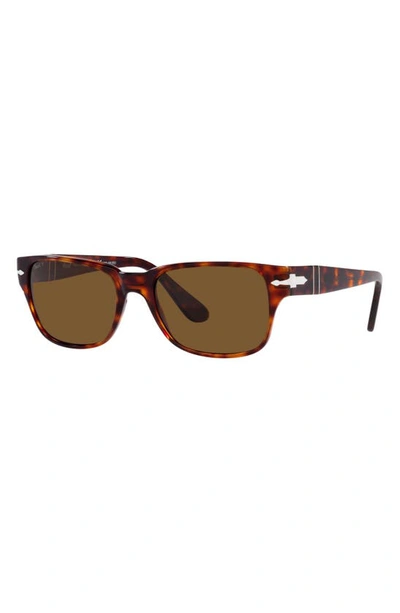 Persol Polarized Rectangular Sunglasses In Pol Brown