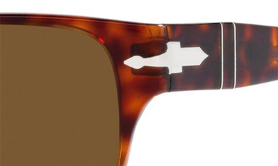 Persol Polarized Rectangular Sunglasses In Pol Brown