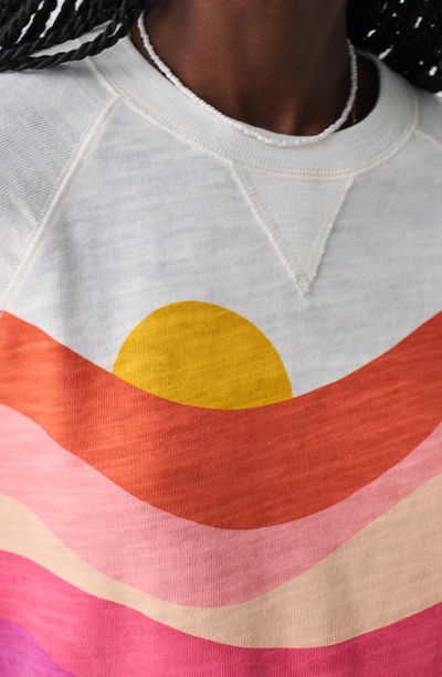 Shop Faherty Organic Cotton Sweatshirt In Soleil Sunset Waves