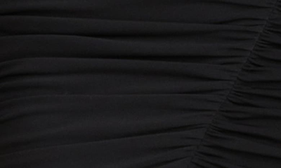 Shop Halston Hilary Long Sleeve Jersey Mesh Dress In Black