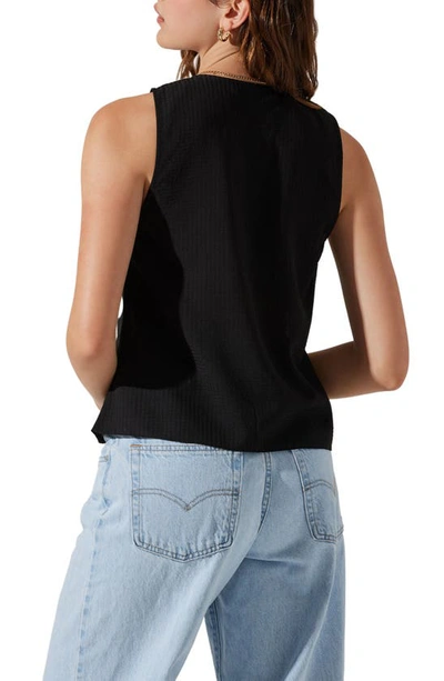 Shop Astr Pleated Sleeveless Top In Black