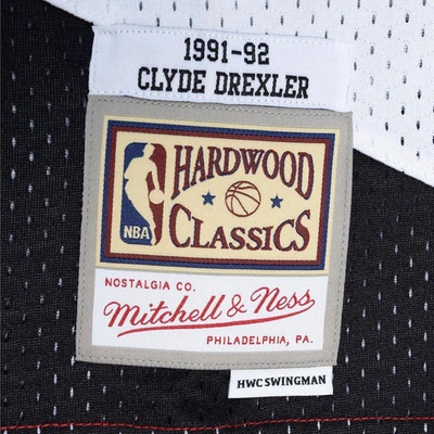 Shop Mitchell & Ness Clyde Drexler Red/black Portland Trail Blazers Hardwood Classics 1991/92 Split Swing