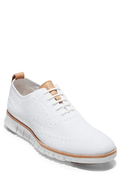 Shop Cole Haan Zerogrand Stitchlite Wing Oxford In Optic White/ Ivory
