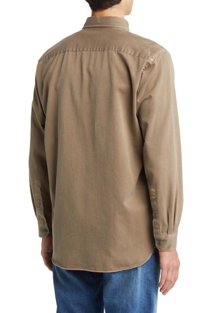 Shop Closed Formal Army Button-up Shirt In Brown Sugar
