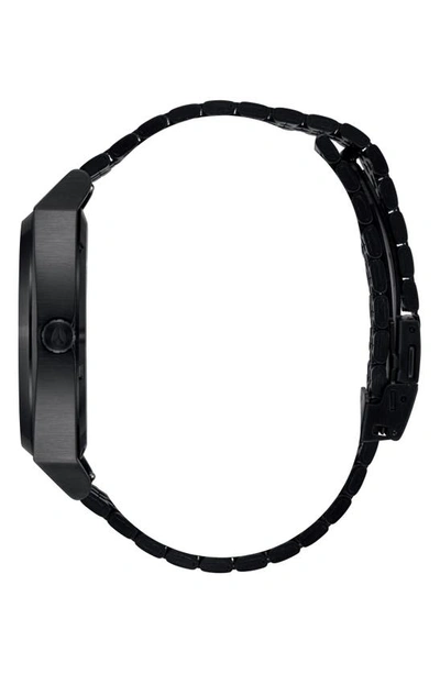 Shop Nixon Time Teller Solar Bracelet Watch, 40mm In All Black / White