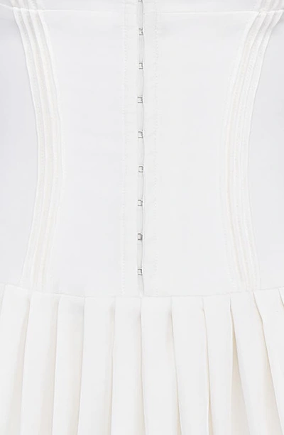 House Of Cb Marcy Pintuck Corset Bodiceminidress In White