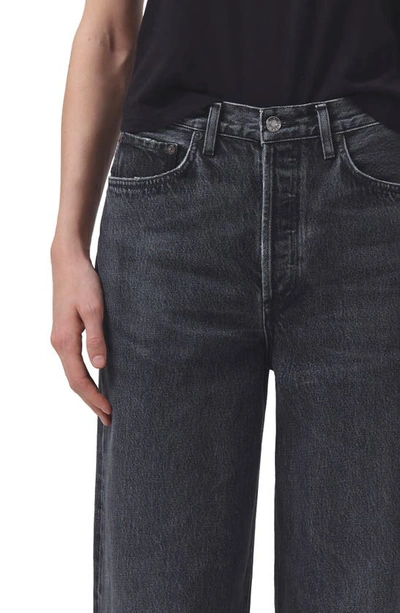 Shop Agolde Dame Cuffed Organic Cotton Wide Leg Jeans In Ditch