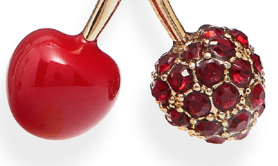 Shop Dolce & Gabbana Cherry Charm Drop Earrings In Gold