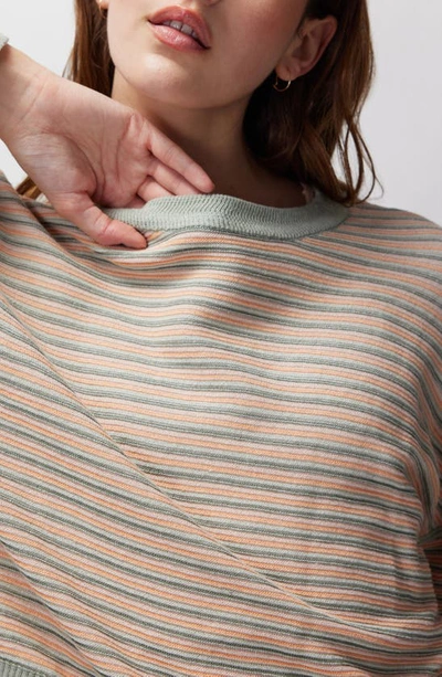 Shop Spiritual Gangster Easy Stripe Cotton Sweater In Yucatan Stripe