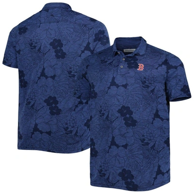 Shop Tommy Bahama Charcoal Boston Red Sox Big & Tall Miramar Blooms Polo In Navy