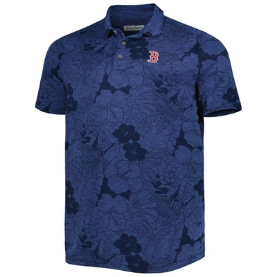 Shop Tommy Bahama Charcoal Boston Red Sox Big & Tall Miramar Blooms Polo In Navy