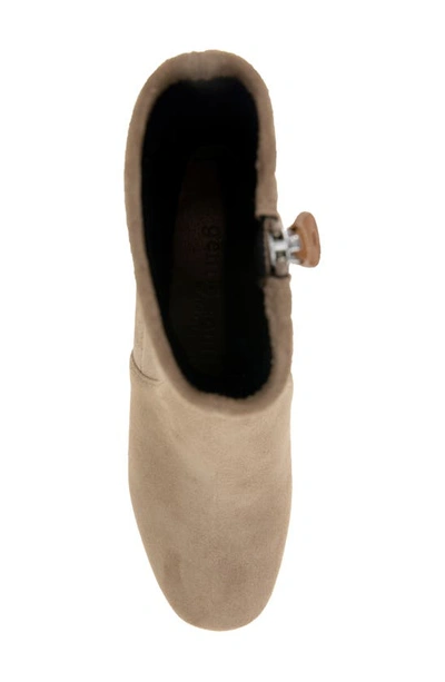 Gentle Souls By Kenneth Cole Emily Womens Suede Block Heel Booties In Mushroom Suede