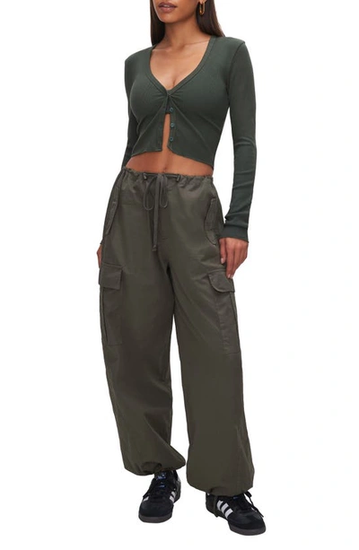 Shop Good American Parachute Cargo Joggers In Fatigue001