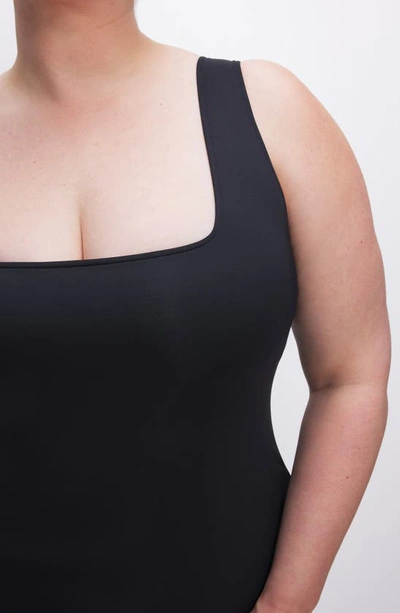 Good American Scuba Sleeveless Maxi Dress In Black In Black