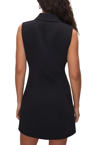 Shop Good American Luxe Sleeveless Blazer Minidress In Black001