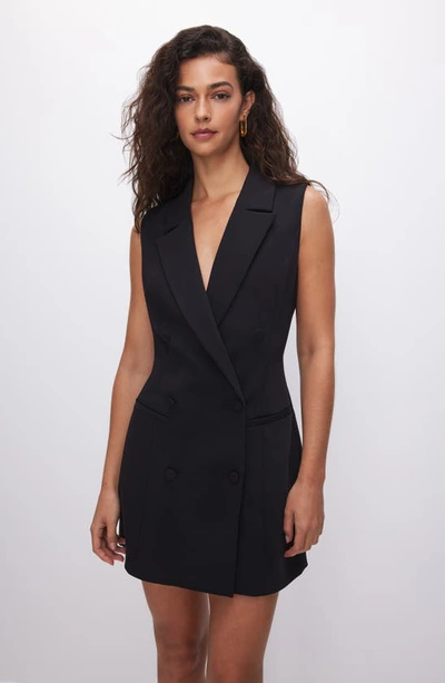 Good American Luxe Sleeveless Blazer Minidress In Black001