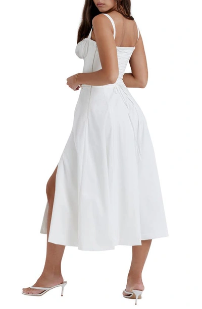 House Of Cb Carmen Bustier Sundress In White