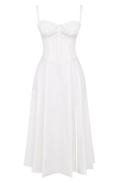 House Of Cb Carmen Bustier Sundress In White