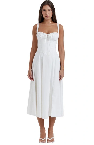 House Of Cb Carmen Bustier Sundress In White