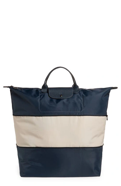 Longchamp Recycled Canvas Travel Bag In Graphite/ Paper | ModeSens