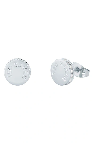 Shop Ted Baker Seesay Sparkle Dot Stud Earrings In Silver Tone Clear Crystal