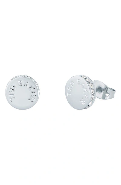 Ted Baker Seesay Sparkle Dot Stud Earrings In Silver Tone Clear Crystal