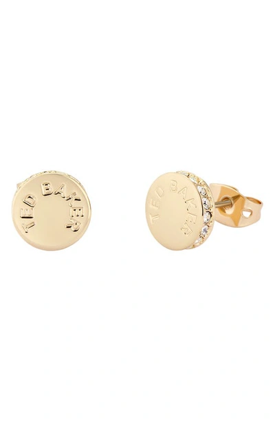 Shop Ted Baker Seesay Sparkle Dot Stud Earrings In Gold Tone Clear Crystal