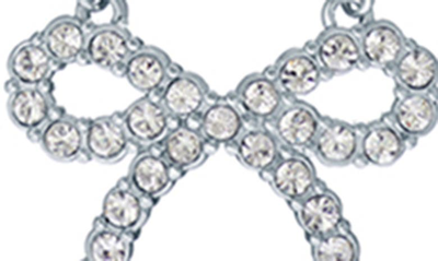 Shop Ted Baker Talulat Twinkle Bow Pavé Pendant Necklace In Silver Tone Clear Crystal