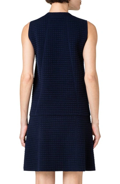 Shop Akris Linen & Cotton Stretch Knit Shift Sweater Dress In 999-black