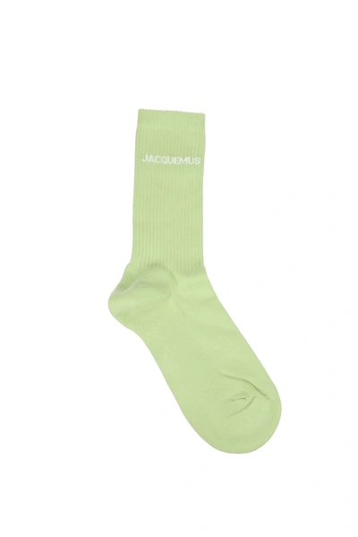 Shop Jacquemus Socks Polyamide Green Aloe