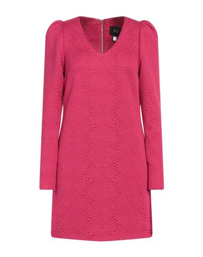 Shop Cavalli Class Woman Mini Dress Fuchsia Size 8 Polyester, Elastane In Pink