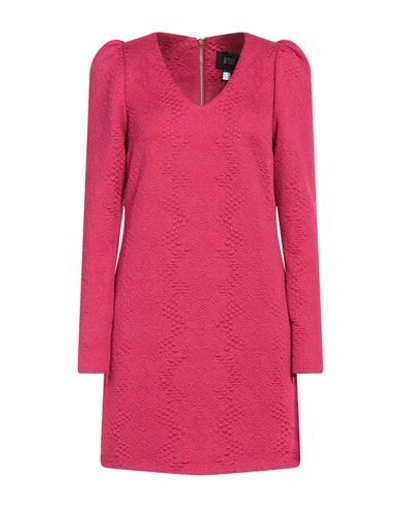 Cavalli Class Woman Mini Dress Fuchsia Size 4 Polyester, Elastane In Pink