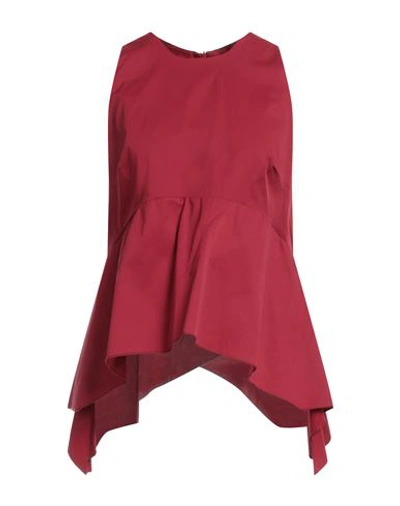 Shop Alessio Bardelle Woman Top Burgundy Size M Cotton, Nylon, Elastane In Red