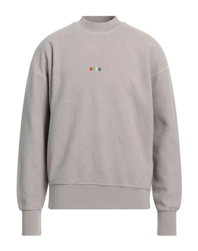 Shop Msgm Man Sweatshirt Grey Size M Cotton