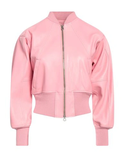 Shop Masterpelle Woman Jacket Pink Size 4 Soft Leather