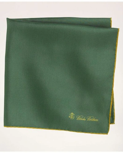 Brooks Brothers Silk Pocket Square In Green