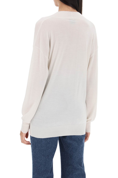 Shop Tom Ford Sweater In Cashmere And Silk In Chalk (white)