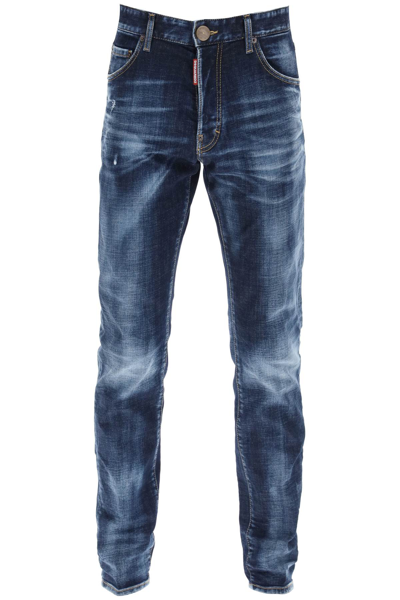 Shop Dsquared2 Dark Clean Wash Cool Guy Jeans In Navy Blue (blue)