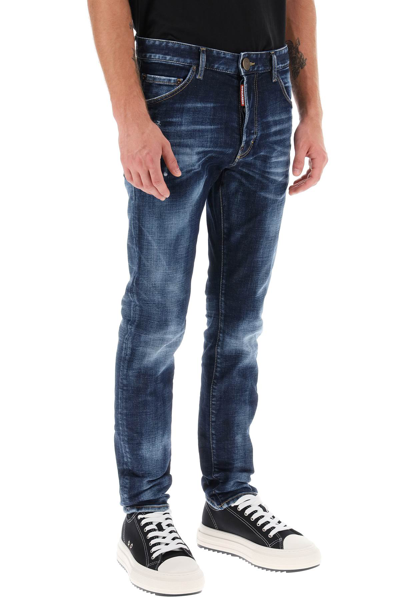 Shop Dsquared2 Dark Clean Wash Cool Guy Jeans In Navy Blue (blue)
