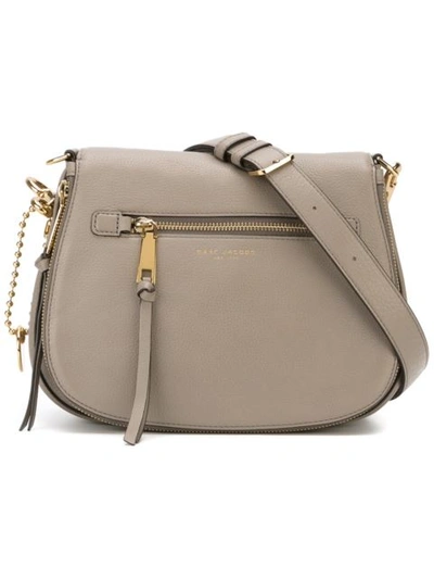 Marc Jacobs Recruit Small Leather Shoulder Bag In Grey