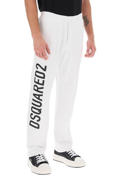 Shop Dsquared2 Logo Print Sweatpants In White (white)