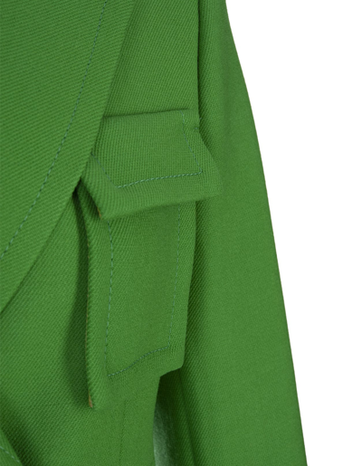 Shop Etro Green Coat With Floral Buttons In Verde