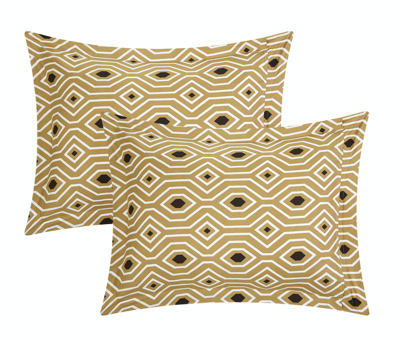Shop Chic Home Design Heldin 10 Piece Comforter Set Reversible Hotel Collection Color Block Geometric Pat In Gold