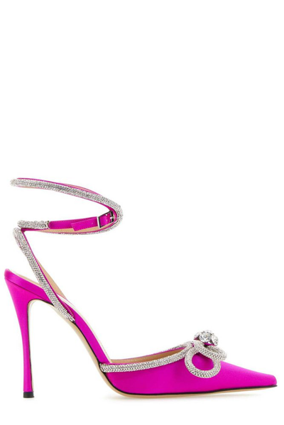 Shop Mach & Mach Double Bow Pointed Toe Pumps In Pink