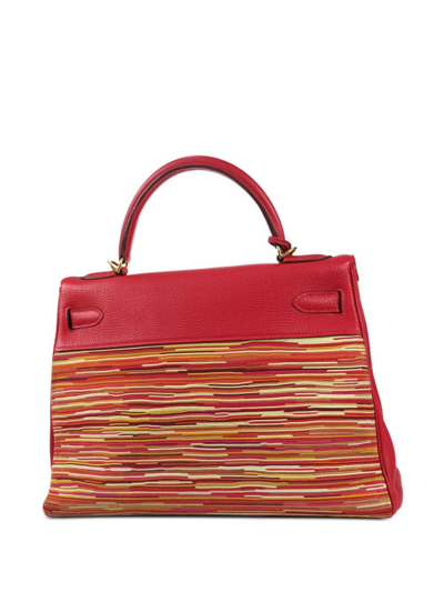 Pre-owned Hermes 2003  Vibrato Kelly Retourne 32 Two-way Handbag In Red