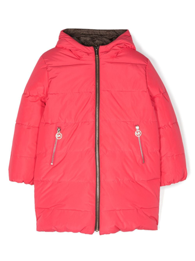 Shop Michael Kors Reversible Zipped Padded Jacket In Brown